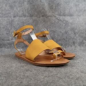 Universal Thread Shoes Womens 7 Sandals Ankle Strap Toe Ring Flat Mustard Casual